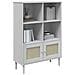 Credenza Senja Aspetto Rattan Bianco 90x35x130 Cm Massello Pino - Foto miniatura 3