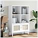 Credenza Senja Aspetto Rattan Bianco 90x35x130 Cm Massello Pino - Foto miniatura 1