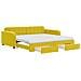 Divano Letto Estraibile Con Cassetti Giallo 100x200cm Velluto - Foto miniatura 1