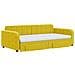 Divano Letto Estraibile Con Cassetti Giallo 100x200cm Velluto - Foto miniatura 7