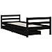 Giroletto Bambini Con Cassetti Nero 80x200cm Massello Di Pino - Foto miniatura 3
