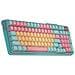 Tastiera Wireles + Bluetooth MK-770-MCKR1-IT  (Layout Italiano) Colore Azzurro, Rosa, Giallo - Foto miniatura 2