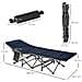 Lettino Pieghevole Da Campeggio Per Adulti Con Cuscino E Borsa Trasporto, 188x64.5x53cm - Blu - Foto miniatura 6
