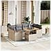 Set Divani Da Giardino 7 Pz Con Cuscini Beige In Polyrattan - Foto miniatura 3