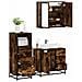 Set Mobili Da Bagno 3 Pz Rovere Fumo In Legno Multistrato - Foto miniatura 1