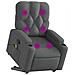 Poltrona Alzapersona Massaggi Reclinabile Grigio Scuro Tessuto - Foto miniatura 3
