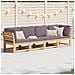 Set Salotto da Giardino 4pz con Cuscini Legno Massello Acacia - Foto miniatura 3