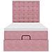 Struttura Letto Pouf con Materassi Rosa 100x200 cm Velluto - Foto miniatura 7