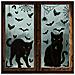 Adesivo Per Vetro Statico A Forma Di Gatto Nero E Pipistrello - Confezione Da 2, Decorazione Di Halloween - Foto miniatura 1