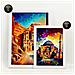 Set Di 6 Stampe Terra Dipinta A Olio. Illustrazioni Di Monumenti E Città In Stile Fotografico A Colori. A3 & A4 Cornice Bianca - Foto miniatura 2