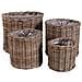 Set Di 4 Cesti Bogor Rotondi In Rattan Kubu Naturale - Misure Assortite - Foto miniatura 1