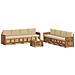 Set divani 9 pcs Naturale e Beige Legno di Acacia Massello - Foto miniatura 3