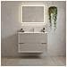 Mobile da bagno nero 80 cm, Senza piano d'appoggio, MDF, Disponibile in 3 colori, 2 ampi cassetti con chiusura ammortizzata - Foto miniatura 2