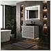 Mobile da bagno nero 80 cm, Senza piano d'appoggio, MDF, Disponibile in 3 colori, 2 ampi cassetti con chiusura ammortizzata - Foto miniatura 5