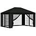 Gazebo con pareti laterali 4 × 3 m Nero Poliestere e Acciaio - Foto miniatura 1