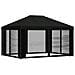 Gazebo con pareti laterali 4 × 3 m Nero Poliestere e Acciaio - Foto miniatura 3