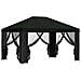 Gazebo con pareti laterali 4 × 3 m Nero Poliestere e Acciaio - Foto miniatura 4
