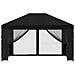 Gazebo con pareti laterali 4 × 3 m Nero Poliestere e Acciaio - Foto miniatura 5