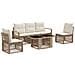 Set Divano da Giardino 6 pz Beige e Bianco Crema polyrattan - Foto miniatura 1