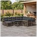 Set Divano da Giardino 11 pz Grigio e Grigio Scuro polyrattan - Foto miniatura 9