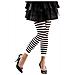 Legging Bianco Nero A Righe Adulto Taglia Unica - Foto miniatura 1