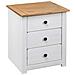 Comodino Bianco 46x40x57 cm in Legno di Pino Panama Range - Foto miniatura 5