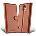 Custodia Compatibile Con Samsung Galaxy S5 / S5 Neo In Marrone Pastello - Coperchio Protettiva Con Chiusura Magnetica, Funzione Stand E Tasca Per Le Carte - Foto miniatura 2