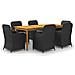 Set Mobili da Pranzo per Giardino 7 pz Nero - Foto miniatura 1