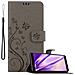 Custodia Compatibile Con Honor 7c In Grigio Fiore - Coperchio Protettivo In Design Floreale Con Chiusura Magnetica, Funzione Stand E Slot Per Carte - Foto miniatura 1