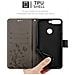 Custodia Compatibile Con Honor 7c In Grigio Fiore - Coperchio Protettivo In Design Floreale Con Chiusura Magnetica, Funzione Stand E Slot Per Carte - Foto miniatura 6