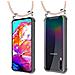 Catena Di Telefoni Cellulari Compatibile Con Samsung Galaxy A70 In Or Rosato A Perla - Coperchio Protettivo In Silicone Con Anelli D'argento, Cinturino In Corda E Custodia Staccabile - Foto miniatura 7