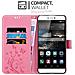 Cadorabo Custodia Compatibile Con Huawei P8 In Rosa Fiore - Coperchio Protettivo In Design Floreale Con Chiusura Magnetica, Funzione Stand E Slot Per Carte - Foto miniatura 3