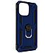 Cover Iphone 14 Pro Anti-urto Ibrida Anello Di Sostegno Funzione Supporto Blu - Foto miniatura 2