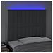 Testiera A Led Grigio Scuro 80x5x118/128 Cm In Tessuto - Foto miniatura 3