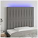 Testiera A Led Grigio Scuro 80x5x118/128 Cm In Tessuto - Foto miniatura 1