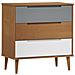 Cassettiera Marrone 80x40x80 Cm In Legno Massello Di Pino - Foto miniatura 2