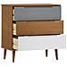 Cassettiera Marrone 80x40x80 Cm In Legno Massello Di Pino - Foto miniatura 6