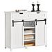 Mobile Da Cucina Credenza Con Ante Scorrevoli Credenza Buffet Cassettiera Bianca 104x35x93cm Fsb74-w Sobuy - Foto miniatura 1