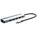 Docking station /hub multiporta USB-C PD 6 in 1 4K Porta USB 3.2 Gen 1 Type-C maschio a HDMI (4K a 60 Hz), tre porte USB-A (5 Gbps), porta di alimentazione USB-C (100 W) e porta Gigabit RJ45, alluminio, argent - Foto miniatura 3