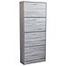 Scarpiera Da Interno Con 4 Sportelli A Ribalta In Legno Helena - Lightgrey - Foto miniatura 1