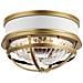Plafoniera Contemporanea Tollis Acciaio Ottone Naturale Bianco 2 Luci E27 - Foto miniatura 1