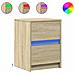 Comodino Con Luci Led Rovere Sonoma In Legno Multistrato - Foto miniatura 1