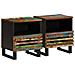 Comodini 2pz 40x34x46 Cm In Legno Massello Di Recupero - Foto miniatura 1