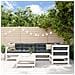Set Salotto da Giardino 6 pz Bianco in Legno Massello di Pino - Foto miniatura 2