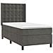 Letto a Molle con Materasso e LED Grigio Scuro 80x200cm Velluto - Foto miniatura 2