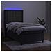 Letto a Molle con Materasso e LED Grigio Scuro 80x200cm Velluto - Foto miniatura 4