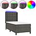 Letto a Molle con Materasso e LED Grigio Scuro 80x200cm Velluto - Foto miniatura 1