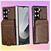 Custodia Magnetica Per Samsung Galaxy Z Fold Con Porta Carte, Custodia A Portafoglio Con Blocco Rfid Coffee Model 2 - Foto miniatura 3