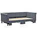 Divano Letto Con Letto Estraibile Grigio Scuro 100x200 Velluto - Foto miniatura 3