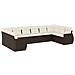 Set Divani Da Giardino 10pz Con Cuscini In Polyrattan Marrone - Foto miniatura 2